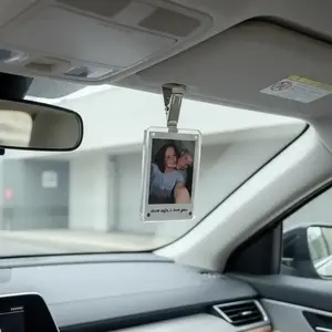 Personalized Acrylic Car Sun Visor Photo Frame Clip, Unique Gift for Couples, Wallet Photo Holder, Stylish Automotive Accessory