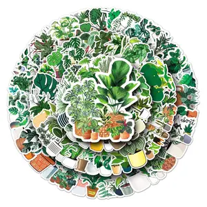 100sheets/set Cartoon Plant Pattern Stickers, Waterproof Self-adhesive Decorative Stickers, Scrapbook Decoration Scrapbooking For Stationery & Computers & Water Bottles