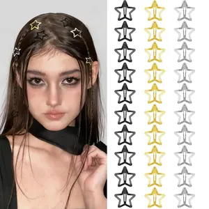 Hair Clips 2000s Y2K Black    Hair Accessories Snap Hair Barrettes Non Slip Metal Hair Clips for Girls Women -30 PCS 1.18"