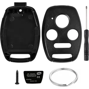 No Cutting Required Key Fob Cover for Honda Accord Fit Odyssey Civic CRV Fengfan Replacement Shell for Keyless Entry Remote (﻿ 1 Set 3 Circular Holes)