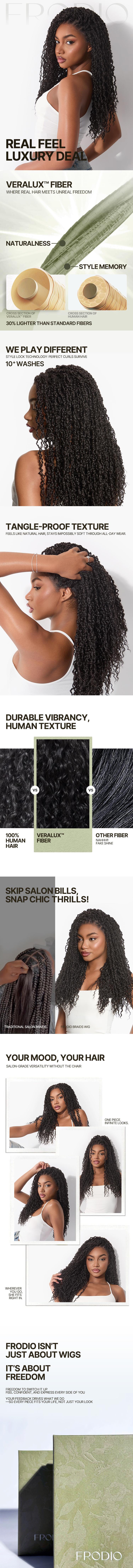 [New Arrival] Frodio Veralux™ Fiber 13x6 Lace Front Twist Curl Synthetic Wig |24" Boho Twist Curly Wig for Black Women | Glueless Ready to Wear