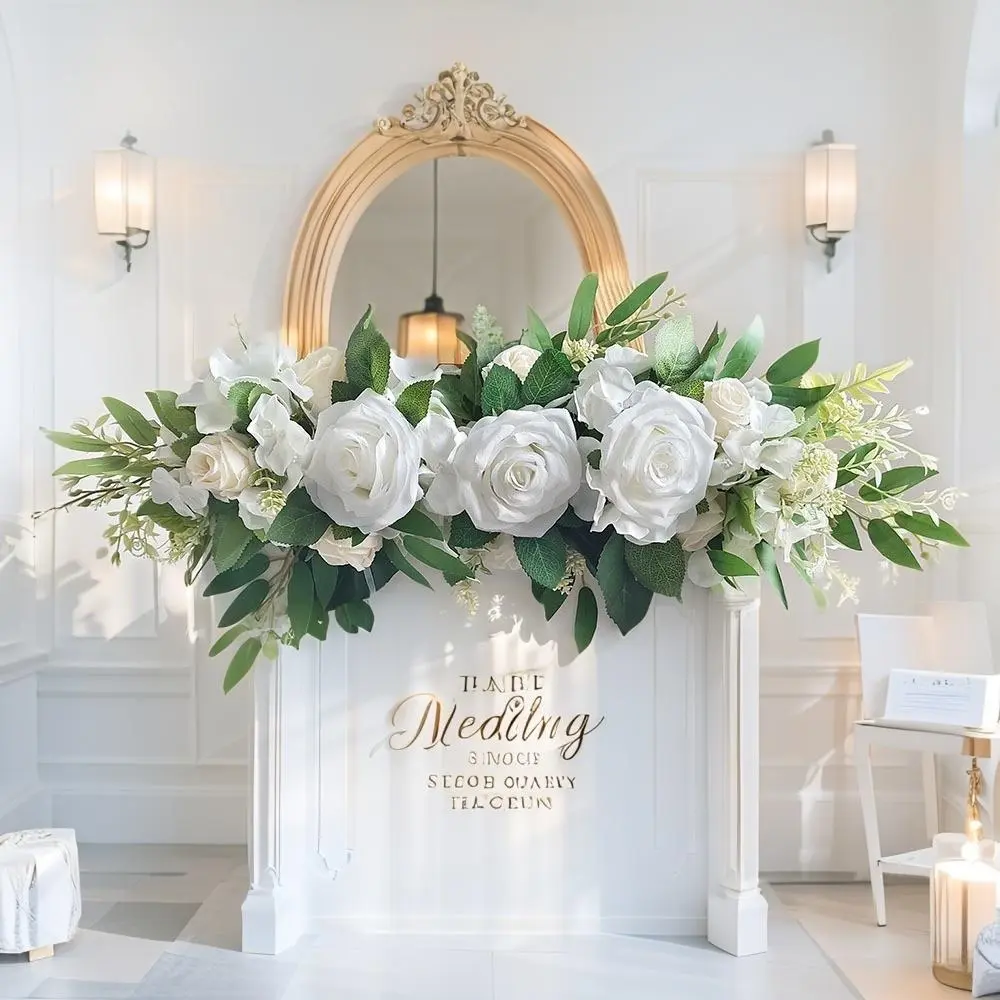 Wedding Welcome Flower Artificial Rose Bouquet, Wedding Chair Back Decor, Table Centerpiece, Mirror Front Decoration, Door Ornament