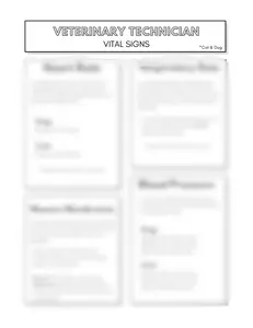 Veterinary Vitals Cheat Sheet