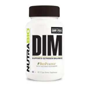 NutraBio DIM Dietary Fitness Supplement Capsules - Natural Health & Wellness Support, 60 Count