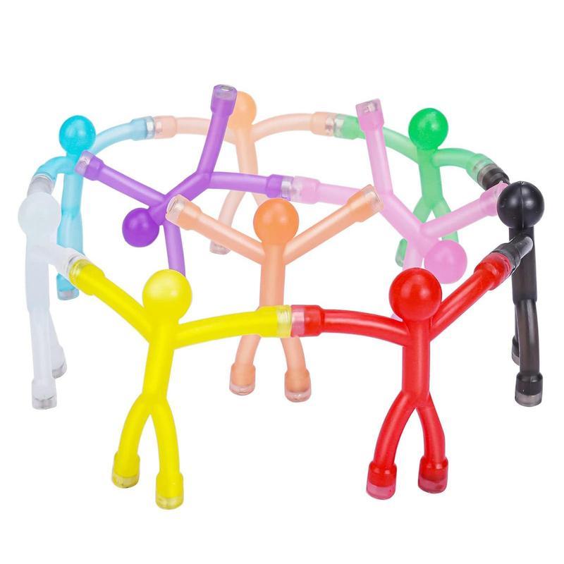 10Pcs Colorful Magnetic Humanoids for Kids .Flexible Fridge Magnets & Fidget Toys, CreativeMagnetic Characters, Suitable for FunDecorations on Refrigerators, Whiteboards orOffices