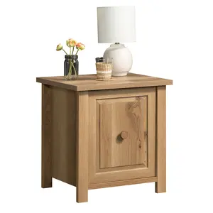 Hillmont Farm Night Stand - Rustic Brown Finish, Adjustable Shelf, Compact Size, Ideal for Bedroom or Living Room, Easy Assembly