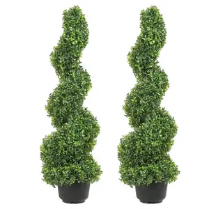 VEVOR 2x Artificial Boxwood Ball 40, 6cm Garden Deco Boxwood in Flowerpot Ball Artificial Boxwood Ball Artificial Plant made of PE, Wood, PP incl. 4 pcs. Decorative butterflies and 10 pcs. ReplacementVEVOR Super Brand Day