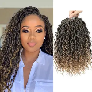 Goddess Locs Crochet Hair 12 Inch, 8 Packs New Faux Locs Crochet Hair for Black Women, Crochet locs with Curly Ends (12Inch (Pack of 8), T27#)