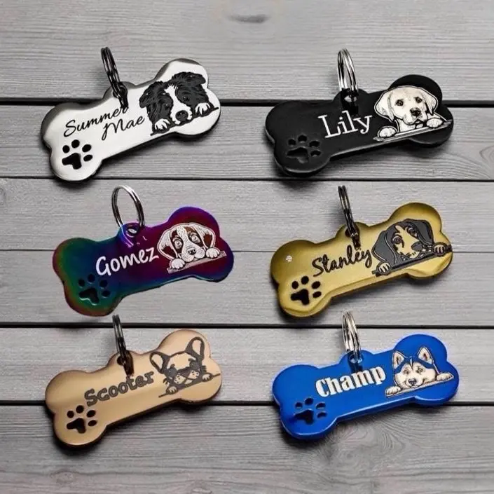Engraved Dog ID Tag: Custom Pet ID, Stainless Steel Engraved Dog ID Tag: Custom Pet ID, Stainless Steel