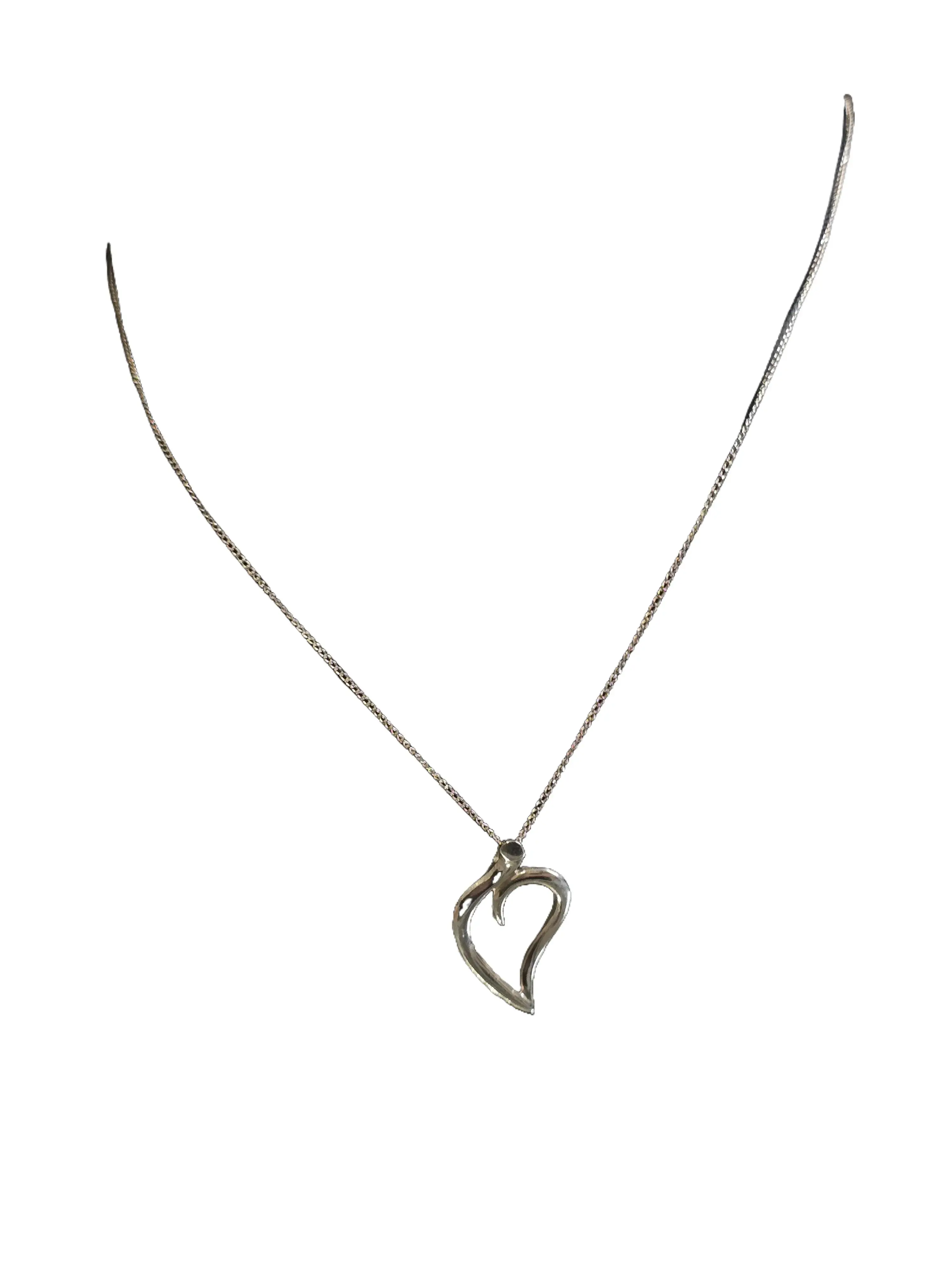 Pre-owned Tiffany and Co. Leaf Silver Necklace 20"