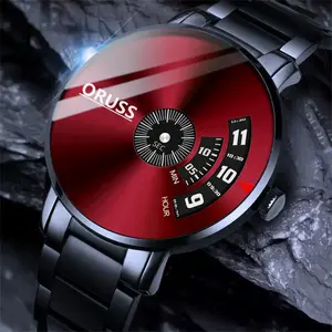 Creative Rotating Time Display Men's Watch, Stylish & Versatile