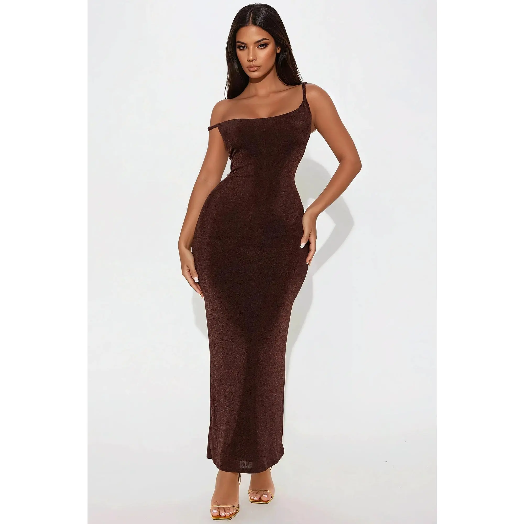 Kay Slinky Maxi Dress - Chocolate