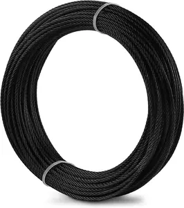 Steel DN Mate ft Black Wire Rope, /" Stainless Steel Cable for Deck Cable Railing System, x Strands Construction, TL Marine Grade Stainless Steel Wire RustFree
