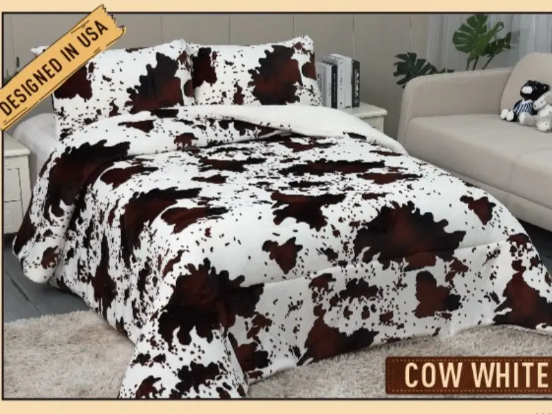 Rodeo Cow Oversize Supersoft Sherpa Blanket 3pc. Set