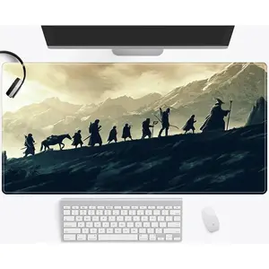 Lord of the Rings Pattern Mouse Pad, Large Mouse Pad, Non-slip Desk Mat with Stitched Edges for Office Use