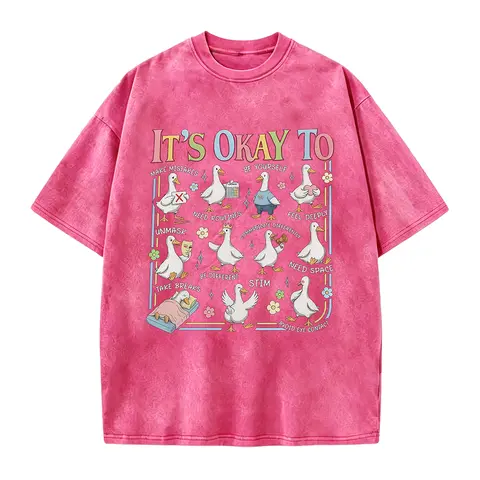 It's Okay To" Neurodiversity T-Shirt, Duck Themed Self-Acceptance Graphic Tee