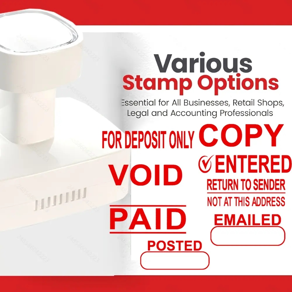 Sensitive Self-Ink Stamp, Bottom Visible Reusable Office Seal, Business Accounting Bank Deposit Stamps, Promotional Savings Promotion