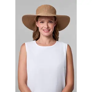 Perla Packable Wide Brim Hat | Tan