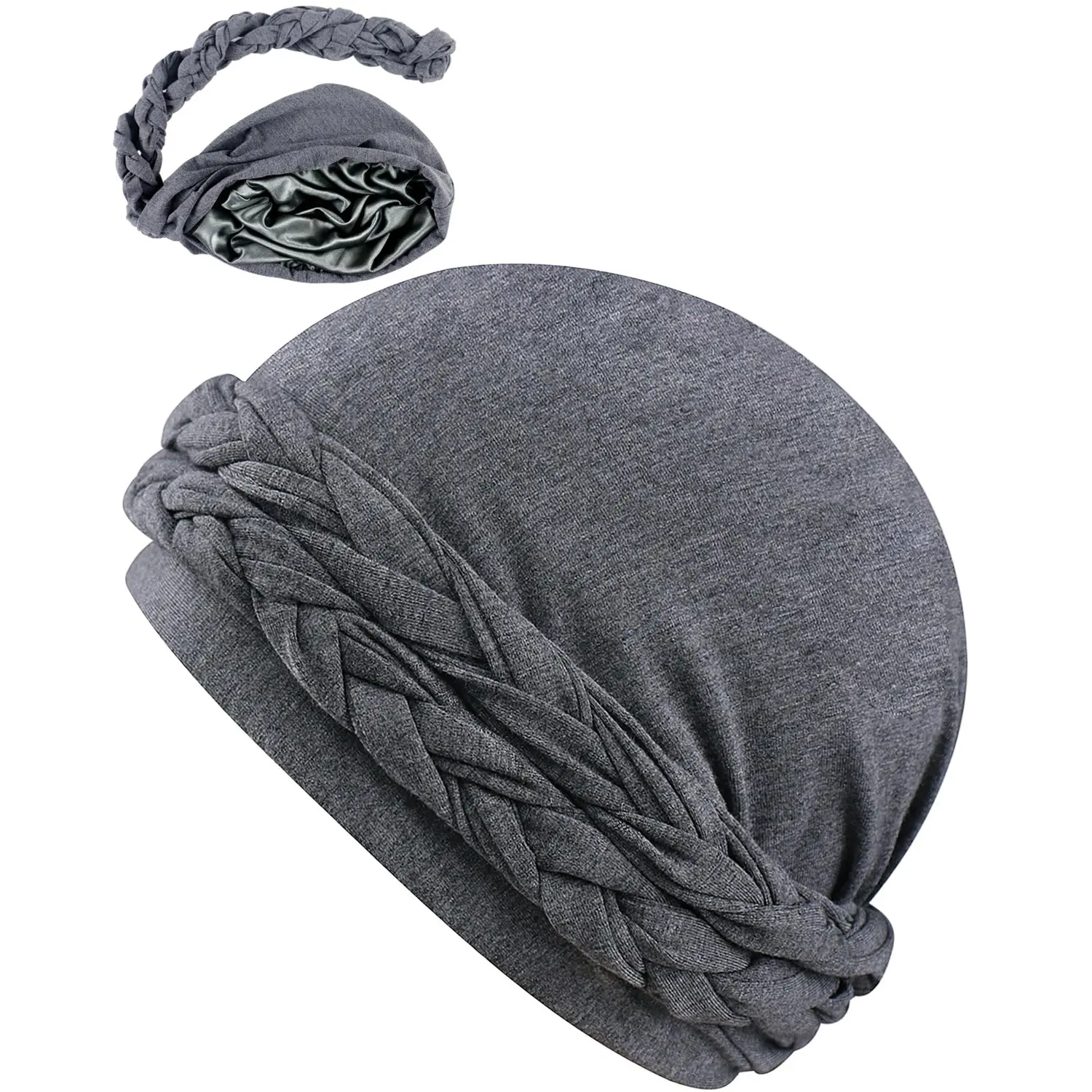 Men's Handcrafted Double-Layer Braided Turban - Soft & Comfortable Modal Lined, Solid Color Ethnic Style Head Wrap for All Seasons