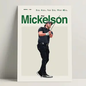 Phil Mickelson Poster, Golf Poster, Modern Golf Print, Minimalist Golf Wall Art for Office, Golf Bedroom Decor, Golf Gift Ideas