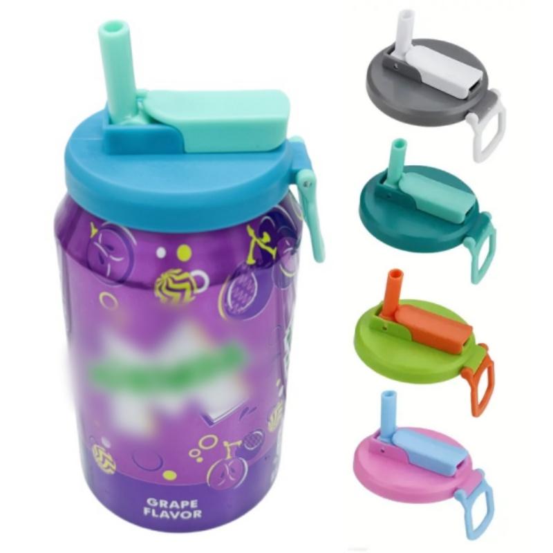 4-pack 4 Color Soda Can Lids with straw,Silicone Straws Soda Can Covers,straw soda can lid,BPA-Free, Reusable for can co