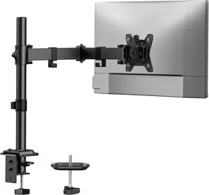 Single  Mount,  Arm for 13-32 Monitors up to 17.6 lbs, Adjustable Stand with 16 Max Height, Desk Mount with C-Clamp and Grommet Base, VESA 75x75mm or 100x100mm