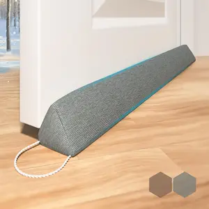 Triangle Door Draft Stopper35.4" Weighted Under Door Draft Blocker Bottom Door Seal Noise & AirInterior Sound Proof Door Snake Draft Insulation Stopper | Warm in Winter & Cool in SummerGray