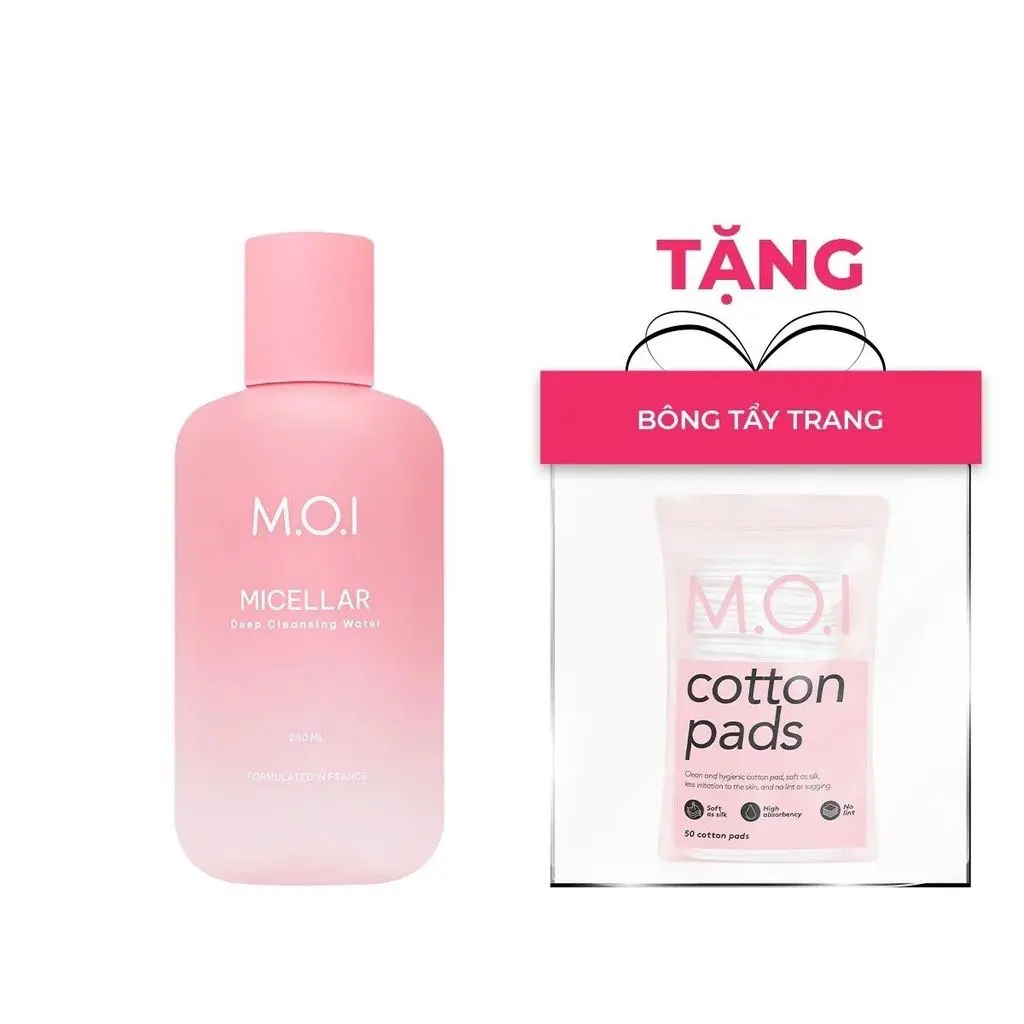M.O.I 250ml MICELLAR DEEP CLEANSING WATER - Helps clean makeup, unclog pores. Soothes skin, suitable for sensitive skin.