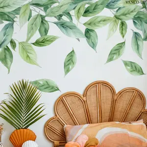 A (30*60cm) simple forest-style leaf 2D flat wall sticker, home decoration self-adhesive wall sticker, M20435