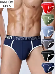 Men's 6-Pack Mixed Color Trunk Set, Underwear, Breathable Comfort, Stretchy Skin-Friendly, Fashionable Sexy, Versatile for All Seasons