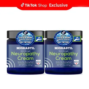 2 bottles Migrastil Neuropathy Cream, Soothing Cream for Feet, Legs, Hands, Etc. Aloe Shea Butter Gentle Clove Moisturizing Body Care Daily