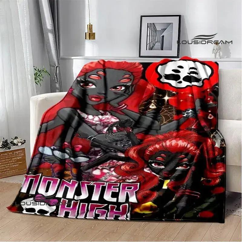 Monster High Flannel Blanket - Ultra Soft, Cozy Warm, Creepy Cute Style for Draculaura & Frankie Fans, Teen Girl Gifts, Bedroom Throw for Home Use