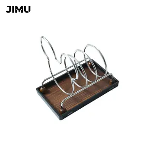 Cartoon Creative Iron Art Cutting Board Rack, Stainless Steel Kitchen Countertop Holder, New Pot Lid Stand Organizer