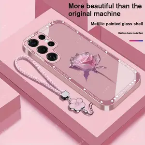 Suitable for [Galaxy S25 Ultra] Brand new premium phone case, Free four-leaf clover lanyard，drop-proof and fingerprint-resistant，simple and elegant design，multiple colors available YM99