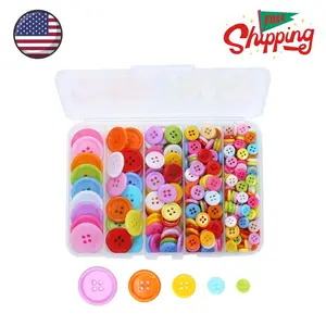 320 pcs Colorful Buttons for Crafts DIY, 5 Size Buttons for Sewing Flatback Button Bulk