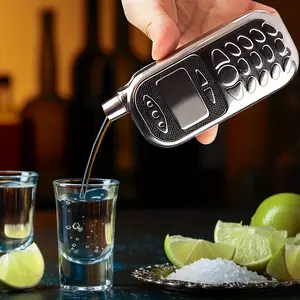 [Vintage Phone Bottle] A Vintage Mobile Phone Bottle, Whiskey And Spirits Jug, Portable Creative Wine Set for Packaging, Stainless Steel 2.5-Ounce Jug