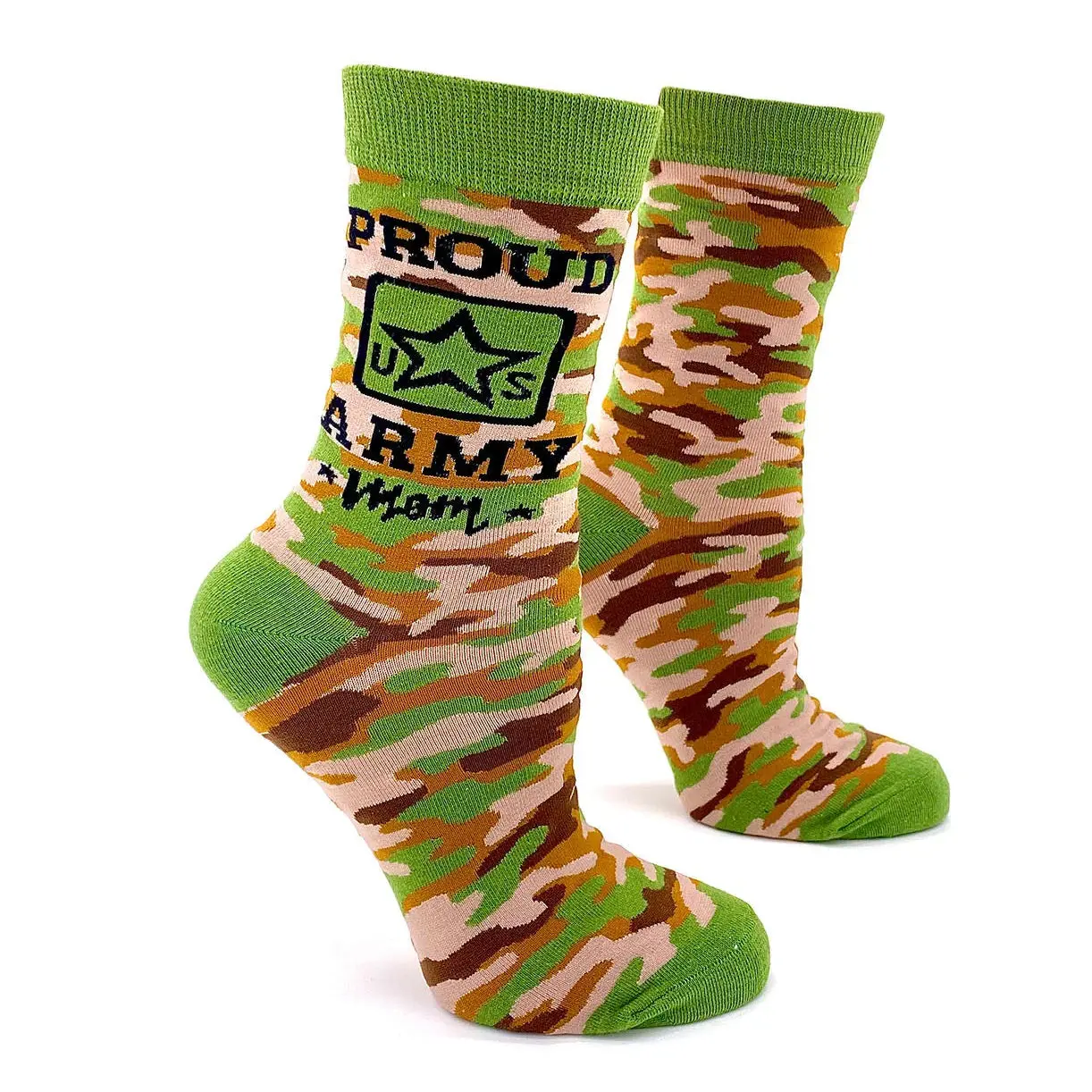Women's Proud U.S. Army Mom Socks – Women’s Camo Military Support Crew Socks