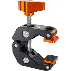 K&F CONCEPT Camera Mount Clamp, Super Crab Clamp with Rotatable Clamping Block, 1/4" and 3/8" Thread Holes for Round Pipe Flat Surface, Camera Mounts, and Other Photographic Accessories