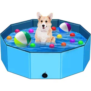 39" Foldable Collapsible Portable Hard Plastic Swimming Pool Multifunction Ball Pit Pet Bathing Tub for Kids Baby Toddler Dogs Backyard Use