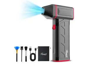 Rosewill Electric Air Duster - 120,000 RPM Super Power Cordless Compressed Air Duster, 3-Gear Adjustable Mini Blower with Fast Charging, Dust Blower for Computer, Keyboard, Pet, House, Outdoor and Car