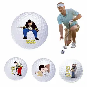 Funny Printed Golf Balls for Men, 4 Pcs Adult Humor Novelty Golf Balls, Practice Golf Balls Gift Set, Gag Gifts for Dad Husband Boyfriend Coworkers, Golf Lover Gift