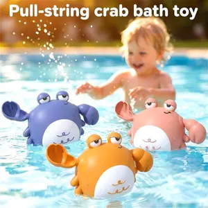 ST04 Bath Toys, Cute Swimming Crab Bath Toys for Toddler, Water Pool Floating Pull String Wind Up Toys for 1 2 3 Year Old Boy Girl Gifts, Kids Splash Toy,Infant Toddlers Kids Bathtub Toys, Various styles Available