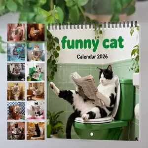 Cute Creative Funny Cat Calendar 2026, Fun Kitty Hanging Desk Calendar, Humorous Cat-Themed Wall Planner, Perfect Gift for Cat Lovers