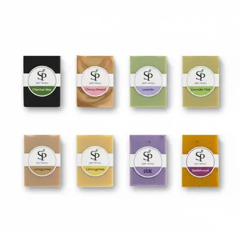 Luxury Scented Handcrafted Petalz Soap Bar - Organic Shea Butter, Olive Oil, Oat, Honey, Turmeric, Coconut Blend - Bright, Hydrating, Gentle Cleansing for Soft Skin - Lavender, Floral Cherry Almond Fragrances - 4.8 oz Sunflower Body Care