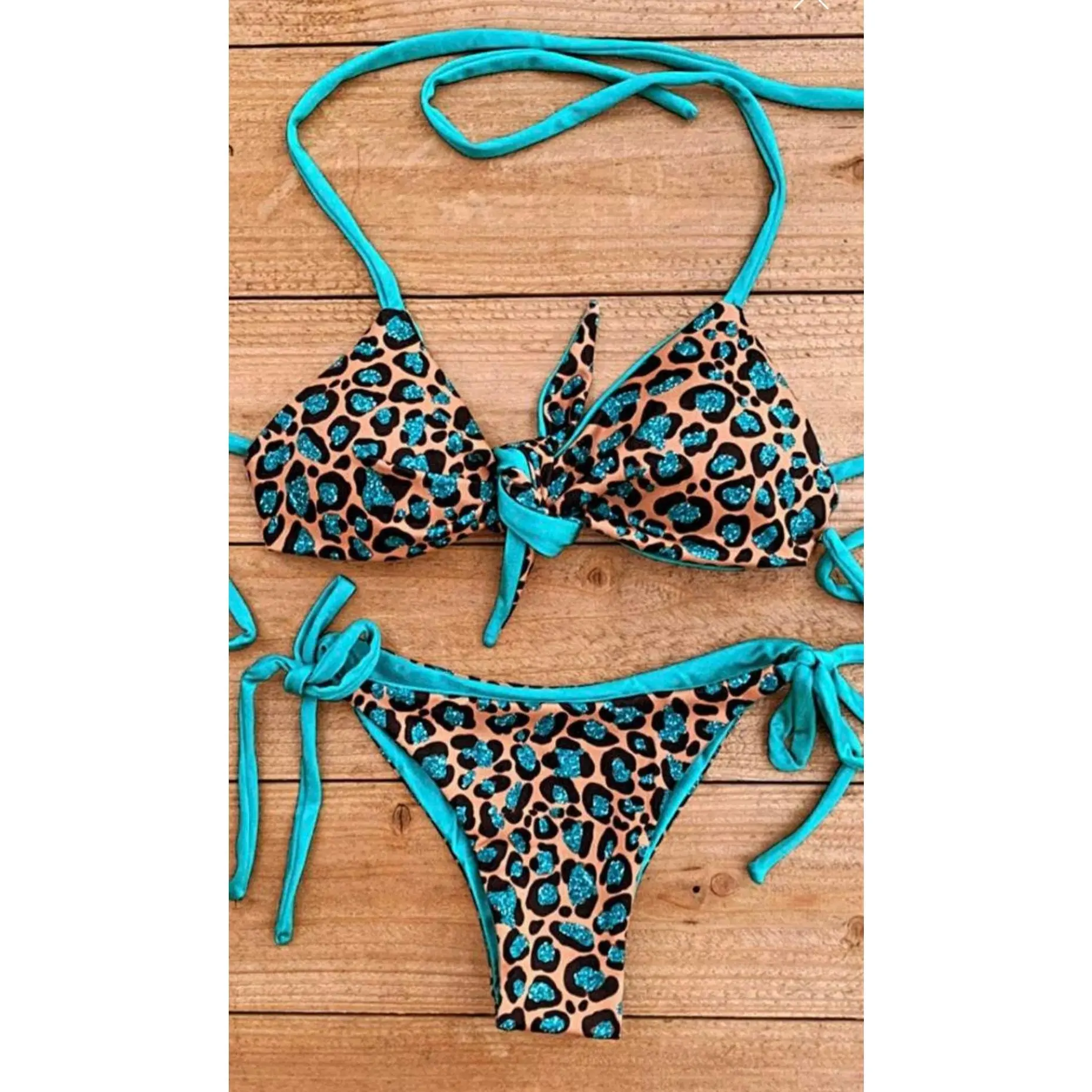 Reversible Turquoise Cheetah Swimsuit