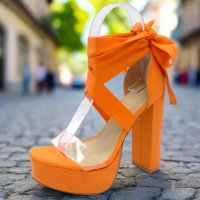 Heels with Orange Dress TikTok Shop - Main Image