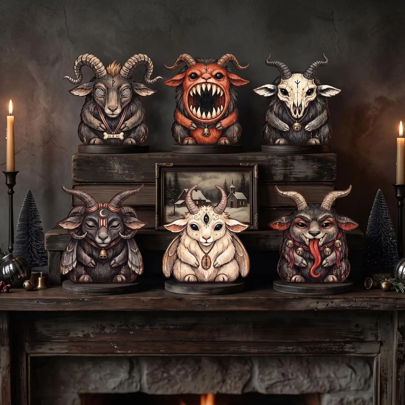Christmas Decorations Indoor, Krampus Decor, Krampus Elf On The Shelf, Retro Wooden Block for Shelf Decor, Christmas Gifts for Housewarming