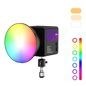 RGB COB Video Studio Lights, Handheld Continuous Lighting Livestream Softbox for Photography, Studio Video Lighting, USB Rechargeable Cameras Light for Vlog, Live Stream, Camera Accessories