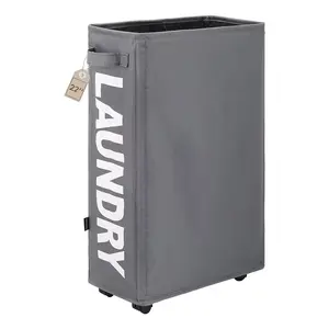 Laundry Hamper with Wheels,Dorm Room Essentials for Laundry Room,Rolling Laundry Hamper with Handle,Foldable Laundry Sorter and Organizer,Collapsible Laundry Hamper