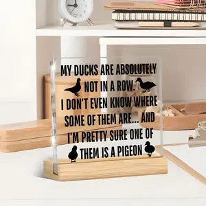 Funny Office Desk Nameplate Sign, Acrylic Desktop Decoration with Humorous Duck Illustration, Multicolor Design, Perfect Gift for Colleagues